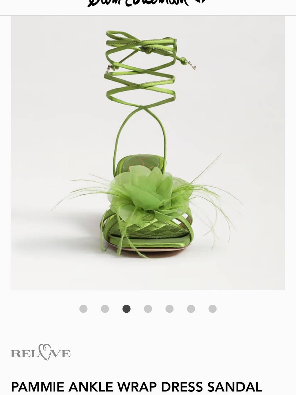 Sam Edelman Pammie Ankle-Wrap Sandal in Lime Green